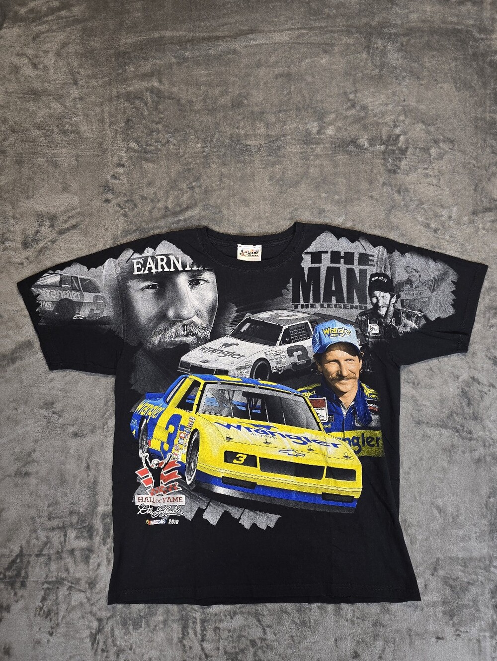 Chase Authentics Dale Earnhardt NASCAR AOP T Shirt 2010 Hall Of Fame Size XL
